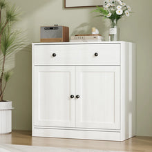Marta Shaker White Sideboard Buffet Cabinet with Drawer— 31.5"W x 15.7"D x 31.5"H! (NEW IN BOX)