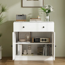 Marta Shaker White Sideboard Buffet Cabinet with Drawer— 31.5"W x 15.7"D x 31.5"H! (NEW IN BOX)
