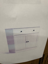 Marta Shaker White Sideboard Buffet Cabinet with Drawer— 31.5"W x 15.7"D x 31.5"H! (NEW IN BOX)