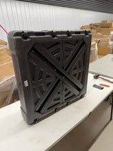 350 lbs. Mobile Square HDPE Heavy-Duty Outdoor Sand and Water Filled Patio Umbrella Base with 8-Wheels in Black- new!