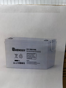 Renogy Deep Cycle AGM 12 Volt 100Ah Battery, 3% Self-Discharge Rate, 1100A Max Discharge Current, Safe Charge Appliances for RV, Camping, Cabin, Marine and Off-Grid System, Maintenance-Free! (NEW IN BOX)