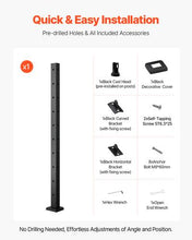 VEVOR - Cable Railing Post, 36x1x2 Inch Corner Railing Post, with L-Shaped Pre-Drilled Holes, Stainless Steel Cable Rail Post - Black- 4 pack - new