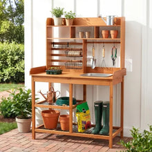 OOOK Potting Bench, Nordic Scots Pine Potting Table, Removable Sink, Workstation for Outside Patio Lawn, Wooden Garden Work Station- new in box