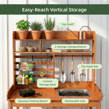 OOOK Potting Bench, Nordic Scots Pine Potting Table, Removable Sink, Workstation for Outside Patio Lawn, Wooden Garden Work Station- new in box