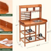 OOOK Potting Bench, Nordic Scots Pine Potting Table, Removable Sink, Workstation for Outside Patio Lawn, Wooden Garden Work Station- new in box