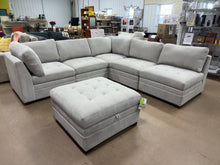 Thomasville Tisdale Fabric Sectional with Storage Ottoman!! BRAND NEW - LIGHT GREY!