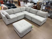 Thomasville Tisdale Fabric Sectional with Storage Ottoman!! BRAND NEW - LIGHT GREY!