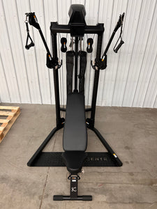 Centr 1 Home Gym Functional Trainer With Folding Workout Bench! (NEW & ASSEMBLED - HAS MINOR CRACKS ON PLASTIC!)