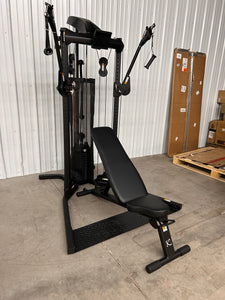 Centr 1 Home Gym Functional Trainer With Folding Workout Bench! (NEW & ASSEMBLED - HAS MINOR CRACKS ON PLASTIC!)