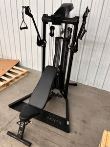 Centr 1 Home Gym Functional Trainer With Folding Workout Bench! (NEW & ASSEMBLED - HAS MINOR CRACKS ON PLASTIC!)