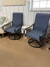 Set of 2 Patio Swivel Dinning Chairs: 360°Swivel & 15° Rocking Motion, Ergonomic High-Back with Weatherproof Teslin Fabric! (NEW)
