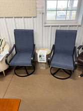 Set of 2 Patio Swivel Dinning Chairs: 360°Swivel & 15° Rocking Motion, Ergonomic High-Back with Weatherproof Teslin Fabric! (NEW)