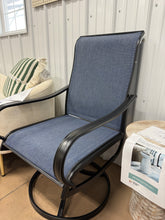 Set of 2 Patio Swivel Dinning Chairs: 360°Swivel & 15° Rocking Motion, Ergonomic High-Back with Weatherproof Teslin Fabric! (NEW)