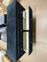 Rea Wide Dresser, 7 Drawers With Crystal Knobs, Black Velvet Upholstery!! WE DO NOT SHIP!!