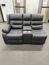 Salvage Special Leather One Arm Theater Loveseat