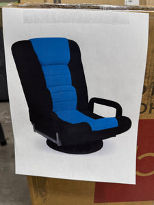 Best Choice Products 360-Degree Swivel Gaming Floor Chair w/ Armrest Handles, Foldable Adjustable Backrest - Black/Blue! (NEW IN BOX)