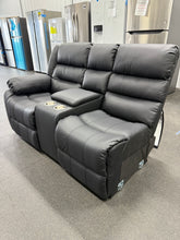 Salvage Special Leather One Arm Theater Loveseat