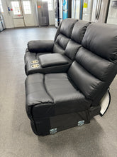 Salvage Special Leather One Arm Theater Loveseat
