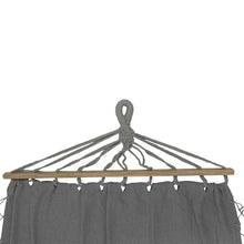 Northlight Hammock with Netted Fringe and Wooden Bars - 100 inch x 41 inch - Gray- new!