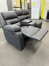 Salvage Special Leather One Arm Theater Loveseat