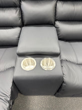 Salvage Special Leather One Arm Theater Loveseat