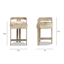 Burress 26.5" Low Back Genuine Fur Counter Stool!! WE DO NOT SHIP!!