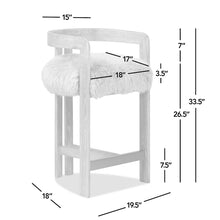 Burress 26.5" Low Back Genuine Fur Counter Stool!! WE DO NOT SHIP!!