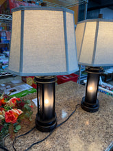 Two Belvoir Castle Table Lamps w. Night Light & USB- new !