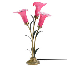 23.5” Hand Blown Glass 3 Calla Lily Accent Lamp – Pink/Purple! (BRAND NEW OUT OF BOX)