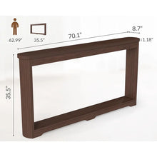 70" Fluted Narrow Console Table, Modern 8.7 Inch Deep Entryway Table with Open Storage, Long Sofa Table Narrow Behind Couch for Living Room, Hallway, Couch, Foyer, Walnut! (NEW IN BOX)