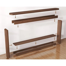 70" Fluted Narrow Console Table, Modern 8.7 Inch Deep Entryway Table with Open Storage, Long Sofa Table Narrow Behind Couch for Living Room, Hallway, Couch, Foyer, Walnut! (NEW IN BOX)