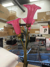 23.5” Hand Blown Glass 3 Calla Lily Accent Lamp – Pink/Purple! (BRAND NEW OUT OF BOX)