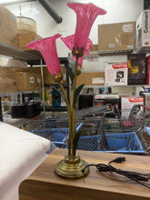 23.5” Hand Blown Glass 3 Calla Lily Accent Lamp – Pink/Purple! (BRAND NEW OUT OF BOX)
