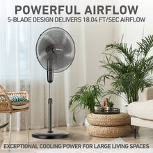 Holmes 18" Digital Oscillating 3 Speed Stand Fan with Remote Control Black- new - assembled