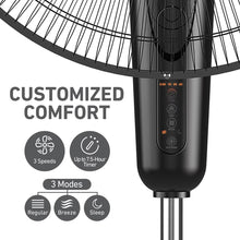 Holmes 18" Digital Oscillating 3 Speed Stand Fan with Remote Control Black- new - assembled