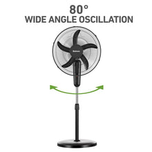 Holmes 18" Digital Oscillating 3 Speed Stand Fan with Remote Control Black- new - assembled