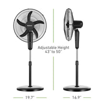 Holmes 18" Digital Oscillating 3 Speed Stand Fan with Remote Control Black- new - assembled