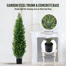 4.03 ft. Artificial Cedar Topiary Tree (2 Pieces) with Extra Leaves and Pot Faux Evergreen Fake Pine Cypress Trees- new in box
