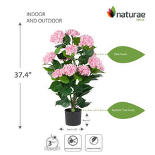 Artificial 37 in. pink hydrangea in black pot- new
