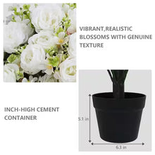 Single 24 in. artificial rose topiary, designed for versatile indoor/outdoor use