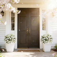 Single 24 in. artificial rose topiary, designed for versatile indoor/outdoor use