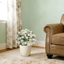 Single 24 in. artificial rose topiary, designed for versatile indoor/outdoor use