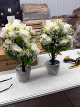 Single 24 in. artificial rose topiary, designed for versatile indoor/outdoor use