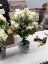 Single 24 in. artificial rose topiary, designed for versatile indoor/outdoor use