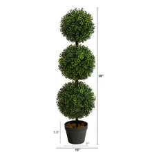 3 ft. Boxwood Triple Ball Topiary Artificial Tree (Indoor/Outdoor)- new