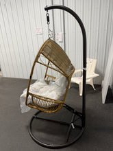 Malia Light Brown Fabric Removable Cushions Outdoor Patio Egg Chair- new / assembled