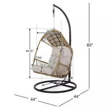 Malia Light Brown Fabric Removable Cushions Outdoor Patio Egg Chair- new / assembled
