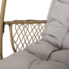 Malia Light Brown Fabric Removable Cushions Outdoor Patio Egg Chair- new / assembled