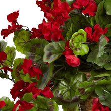 Artificial Geranium Hanging Basket
