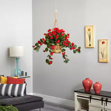 Artificial Geranium Hanging Basket